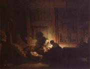 The Holy Family at night Rembrandt